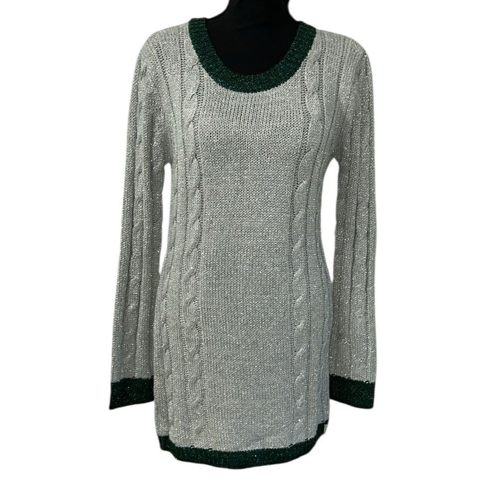 One Teaspoon Silver Metallic Silver Mini Sweater Dress(Size Small)